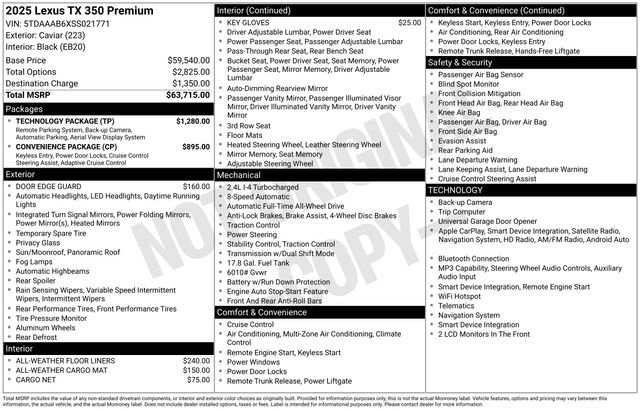 Used 2025 Lexus TX 350 AWD w/ Technology Package image 34