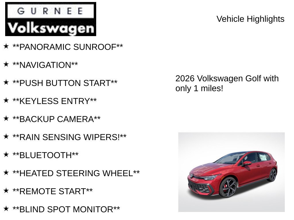 New 2026 Volkswagen GTI SE FWD image 8