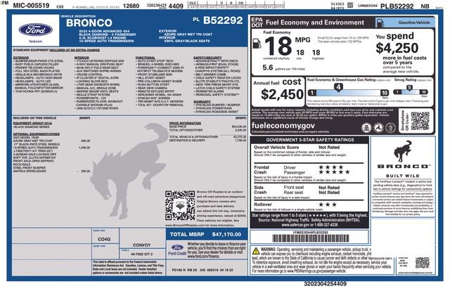 Certified 2023 Ford Bronco Black Diamond image 34