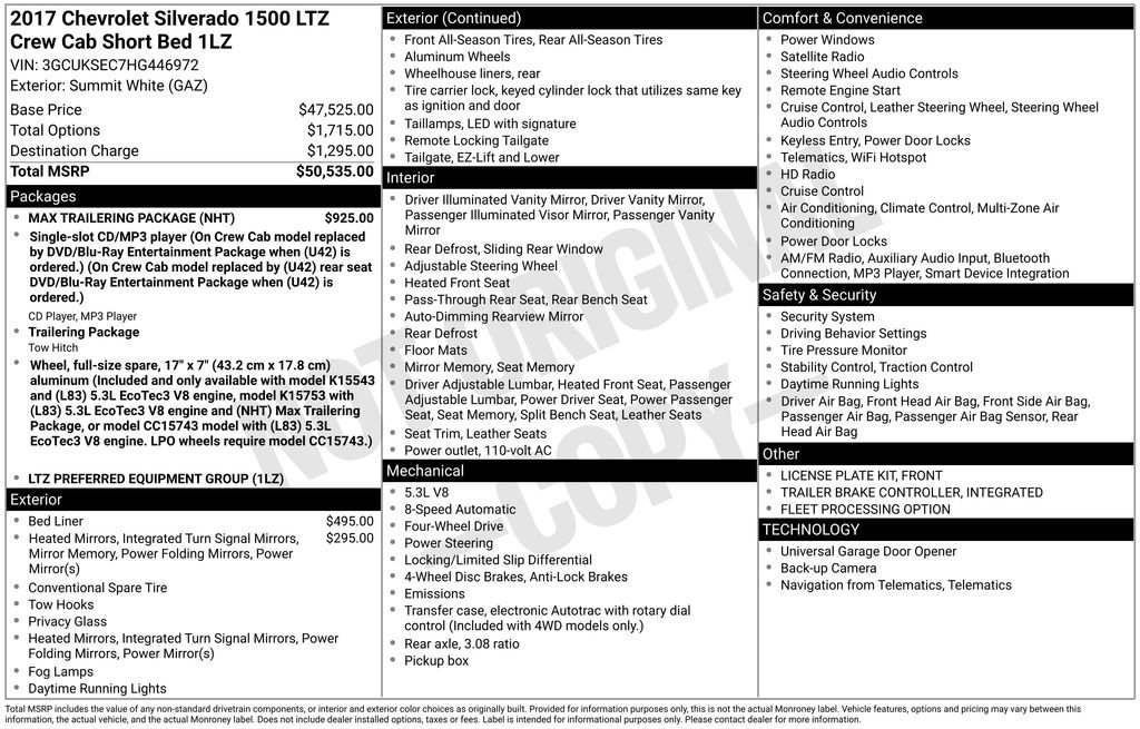 Used 2017 Chevrolet Silverado 1500 LTZ w/ Max Trailering Package AWD/4WD image 28