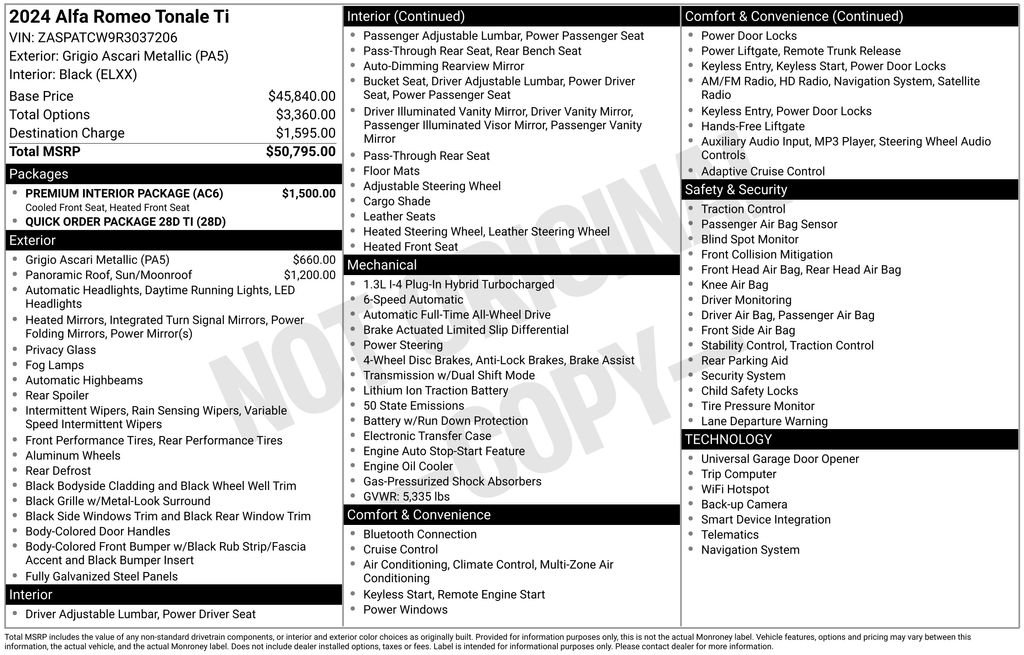 Used 2024 Alfa Romeo Tonale Ti w/ Premium Interior Package image 35