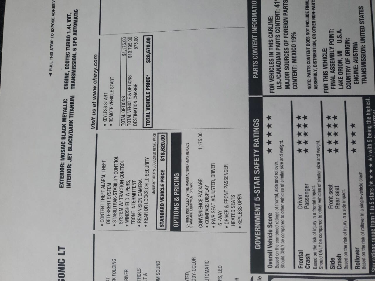 Used 2020 Chevrolet Sonic LT w/ Convenience Package image 11