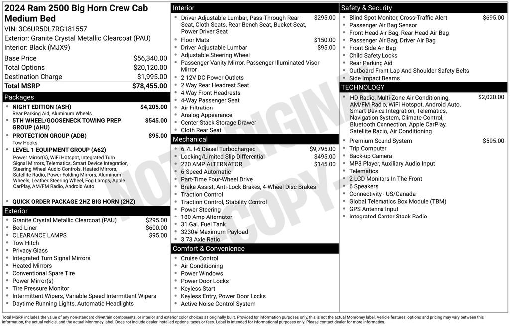 Used 2024 RAM 2500 Big Horn w/ Night Edition AWD/4WD image 9