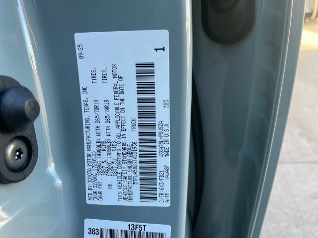 Certified 2026 Toyota Tundra SR5 w/ TRD Off-Road Package AWD/4WD image 30