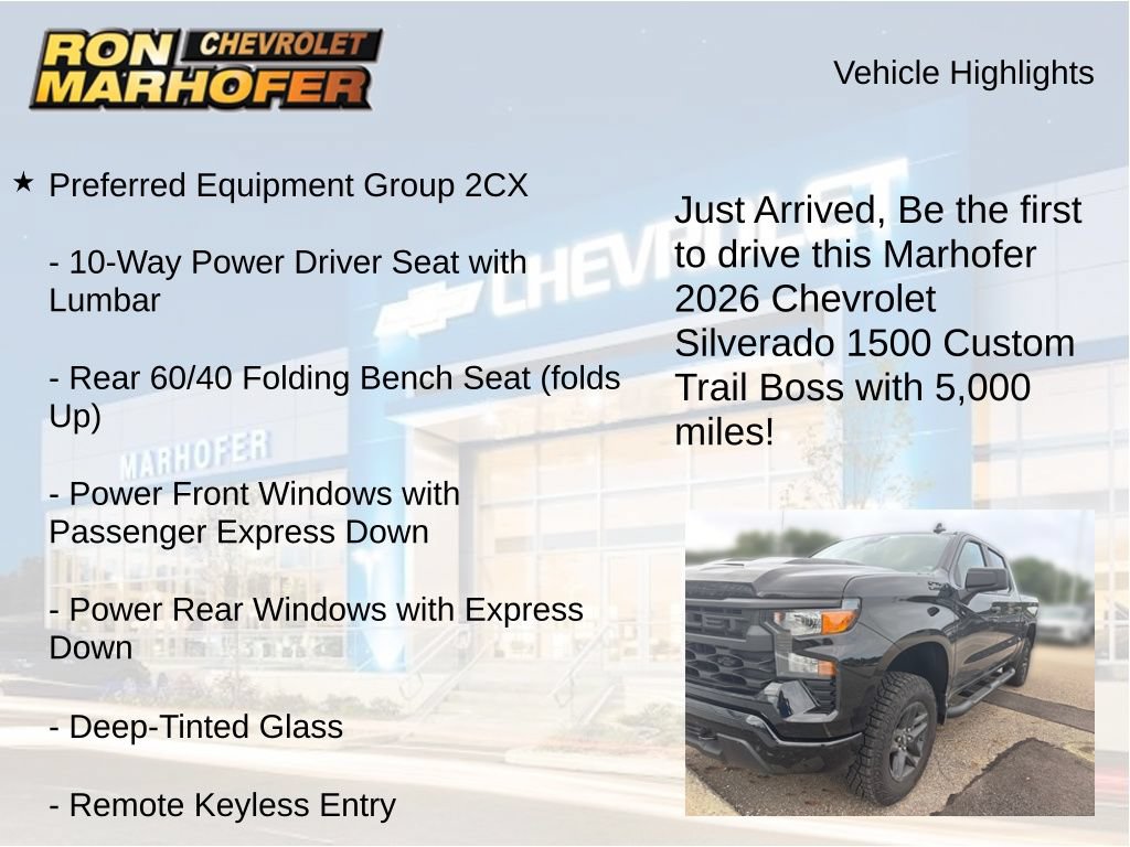 Used 2026 Chevrolet Silverado 1500 Custom Trail Boss w/ Midnight Edition AWD/4WD image 10