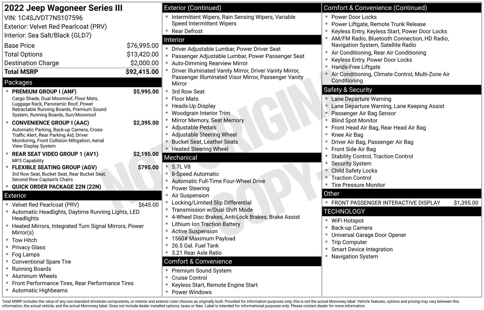 Used 2022 Jeep Wagoneer Series III w/ Premium Group I AWD/4WD image 36
