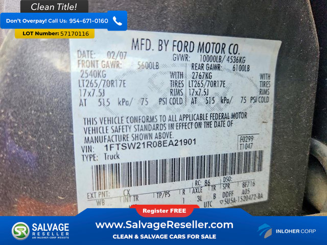 Used 2008 Ford F250 4x4 Crew Cab Super Duty image 16
