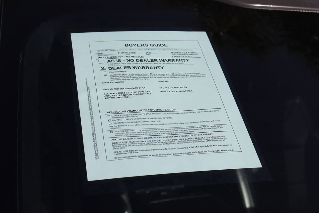 Used 2020 Ford F150 Raptor w/ Equipment Group 802A Luxury image 61