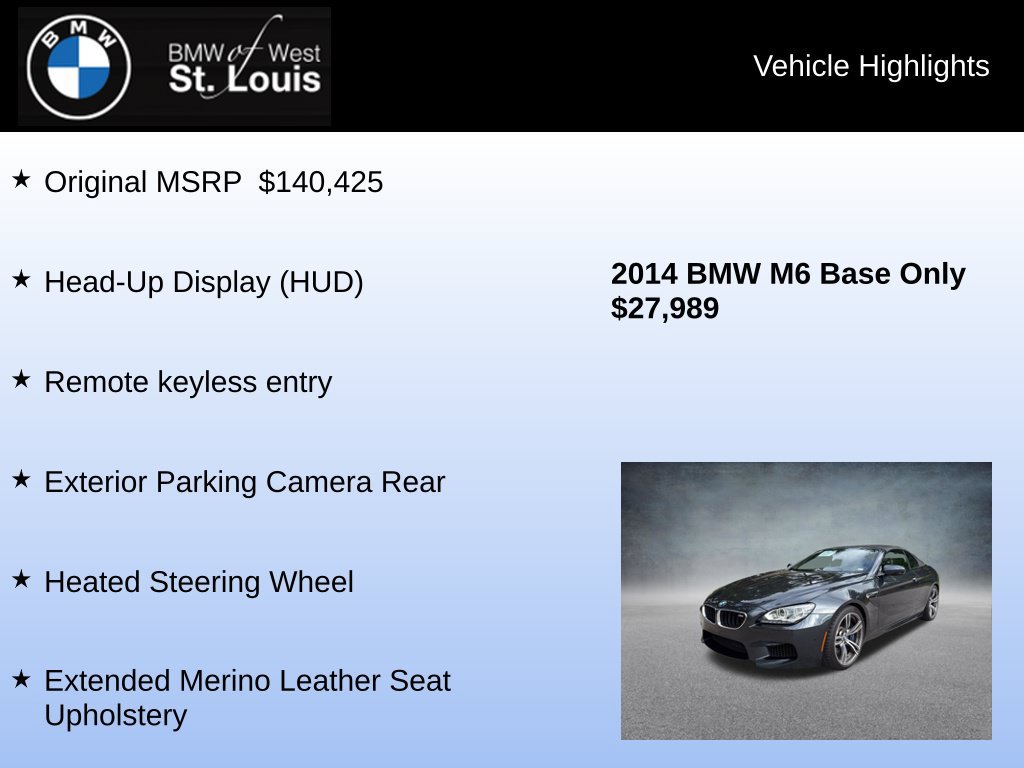 Used 2014 BMW M6 Convertible RWD image 7