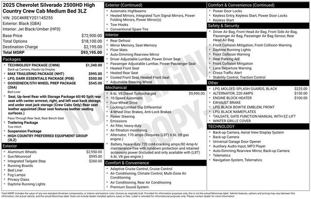 Certified 2025 Chevrolet Silverado 2500 High Country w/ Technology Package image 33