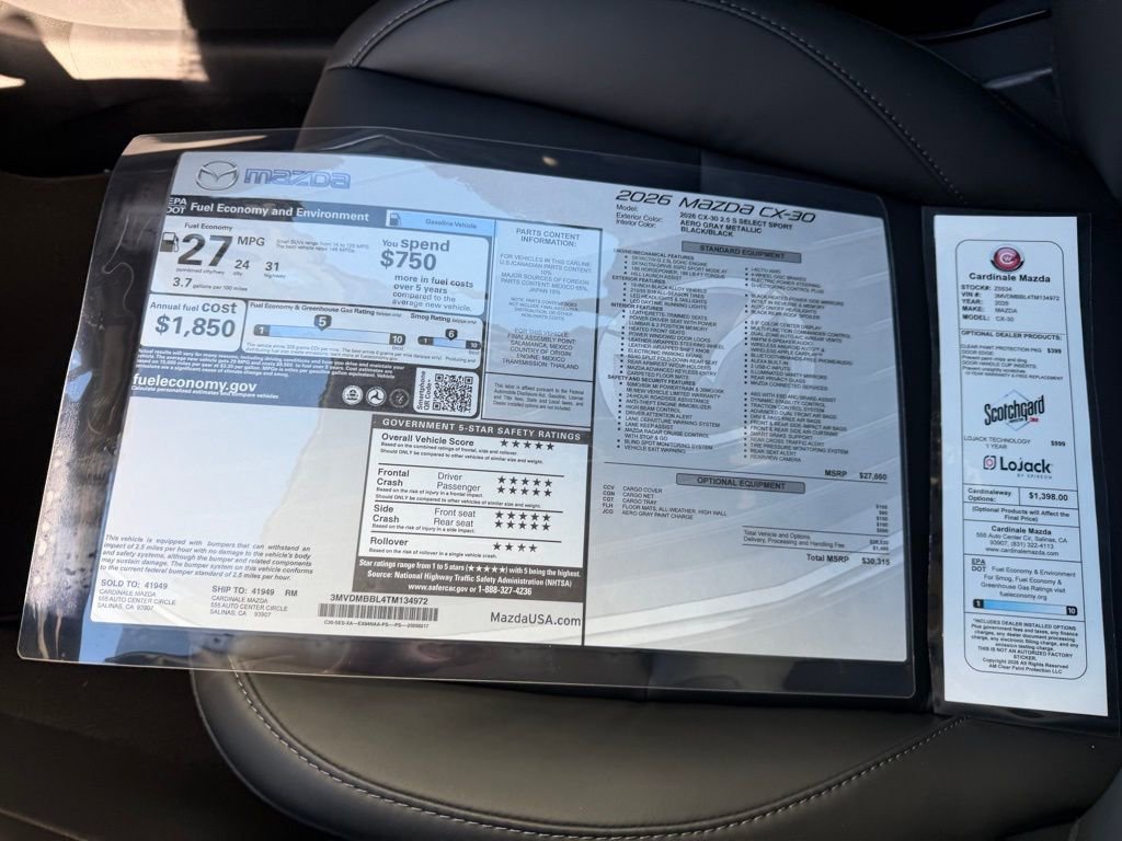 New 2026 MAZDA CX-30 AWD 2.5 S w/ Select Sport Pkg image 31