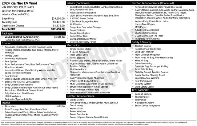 Certified 2024 Kia Niro Wind w/ Wind Preserve Package image 15