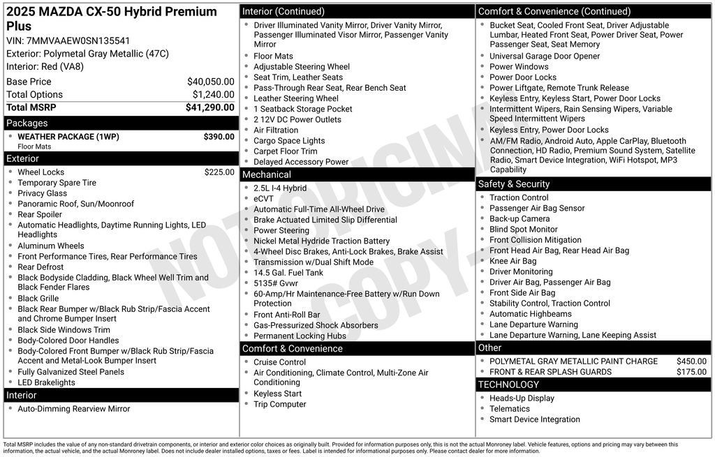New 2025 MAZDA CX-50 2.5 Hybrid w/ Weather Package image 4