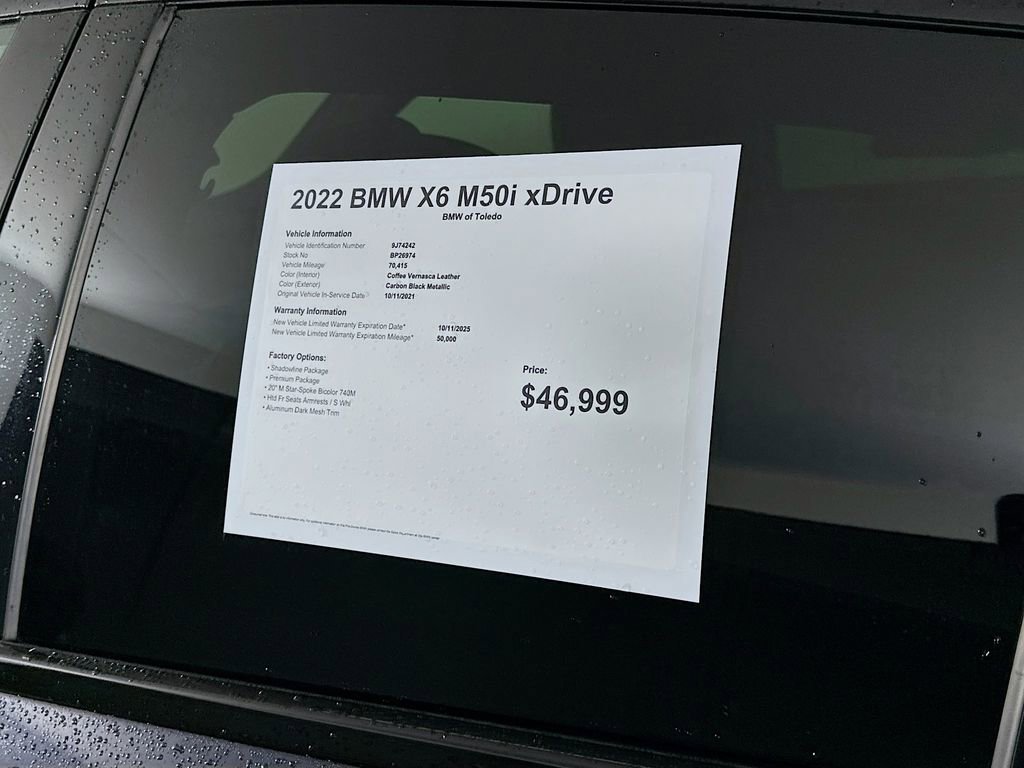 Used 2022 BMW X6 M50i w/ Premium Package image 12
