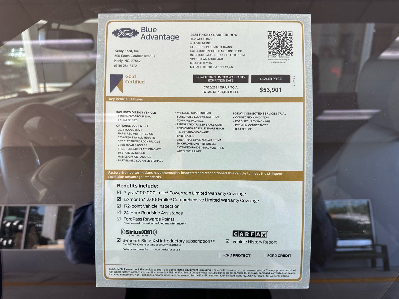 Certified 2024 Ford F150 Lariat w/ FX4 Off-Road Package AWD/4WD image 7