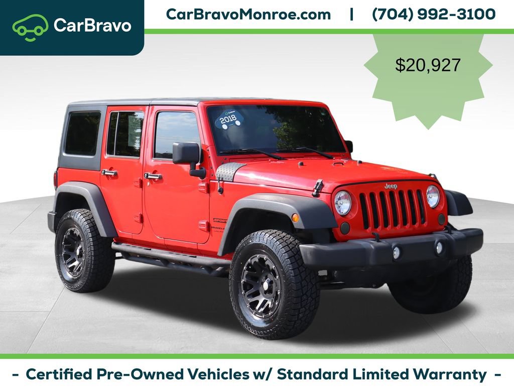 Used 2018 Jeep Wrangler Unlimited Sport w/ Connectivity Group AWD/4WD image 9