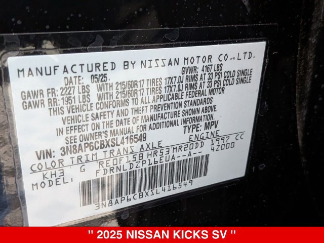 Certified 2025 Nissan Kicks SV AWD/4WD image 39