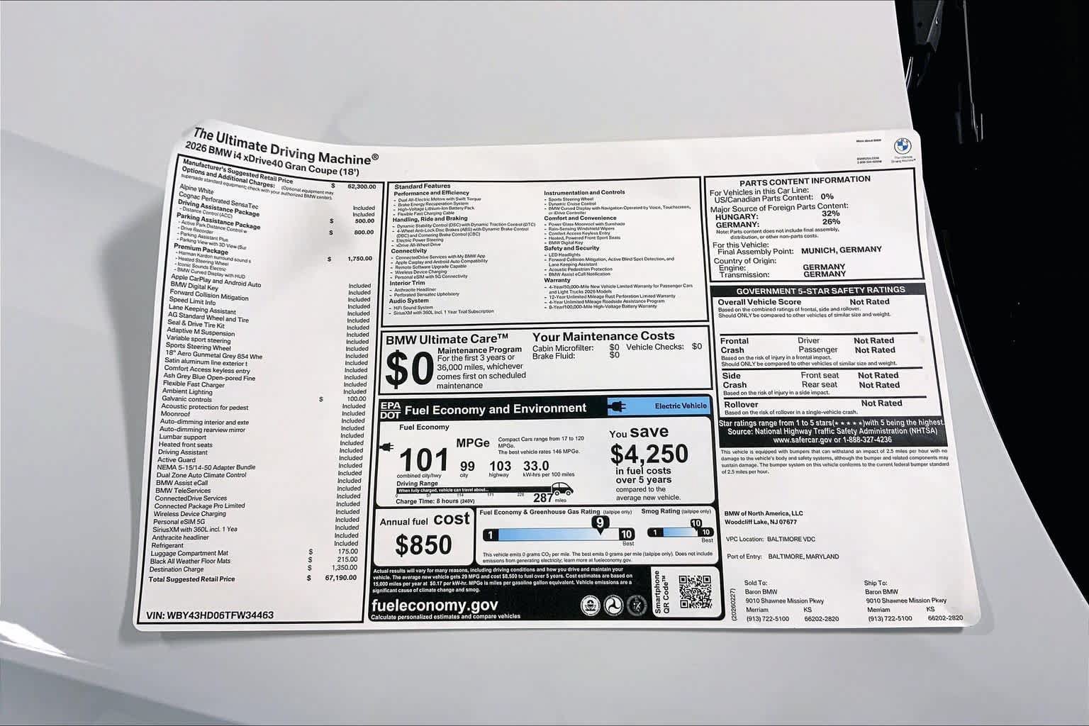 New 2026 BMW i4 xDrive40i w/ Premium Package AWD/4WD image 22