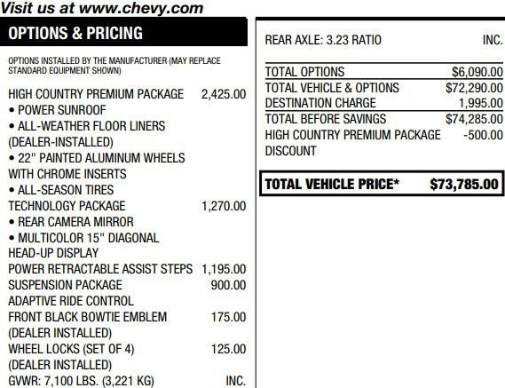 Used 2024 Chevrolet Silverado 1500 High Country w/ High Country Premium Package AWD/4WD image 2