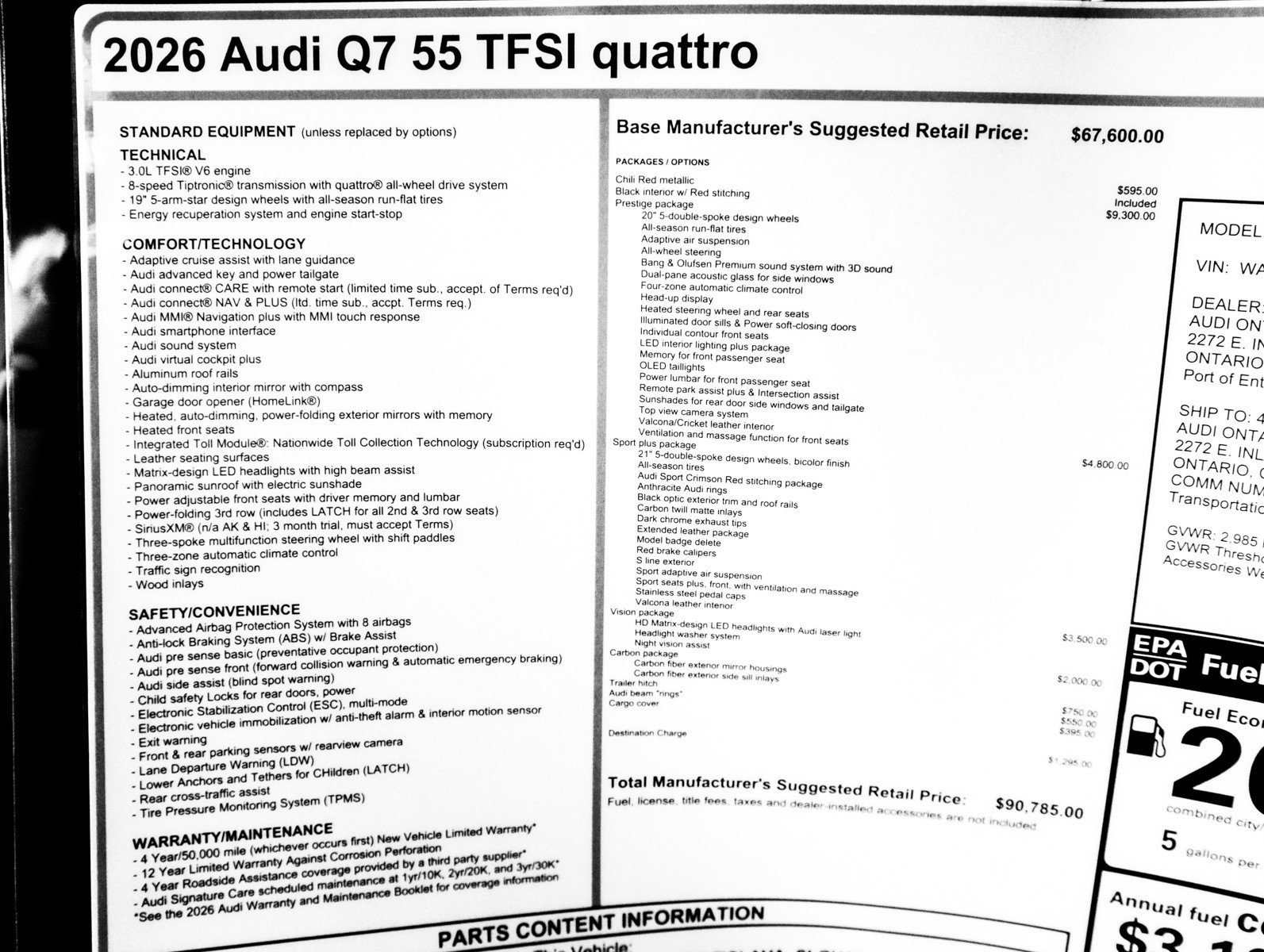 New 2026 Audi Q7 3.0T Prestige image 33