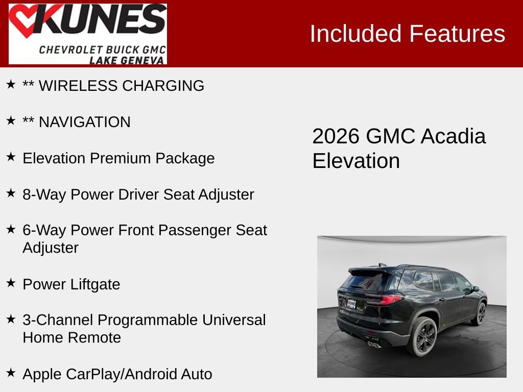 New 2026 GMC Acadia Elevation w/ Black Edition AWD/4WD image 3