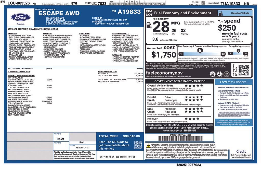 New 2026 Ford Escape ST-Line w/ Tech Pack #1 image 6