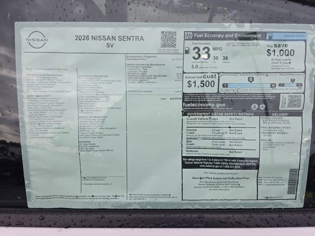 New 2026 Nissan Sentra SV w/ Floor Mat Package FWD image 29