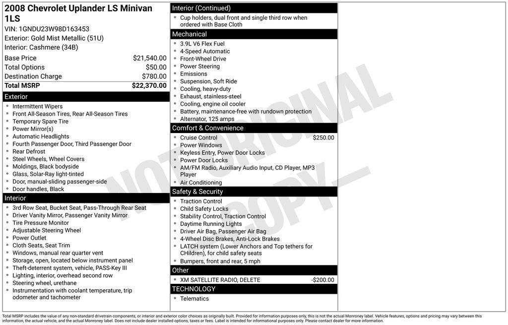 Used 2008 Chevrolet Uplander LS FWD image 24