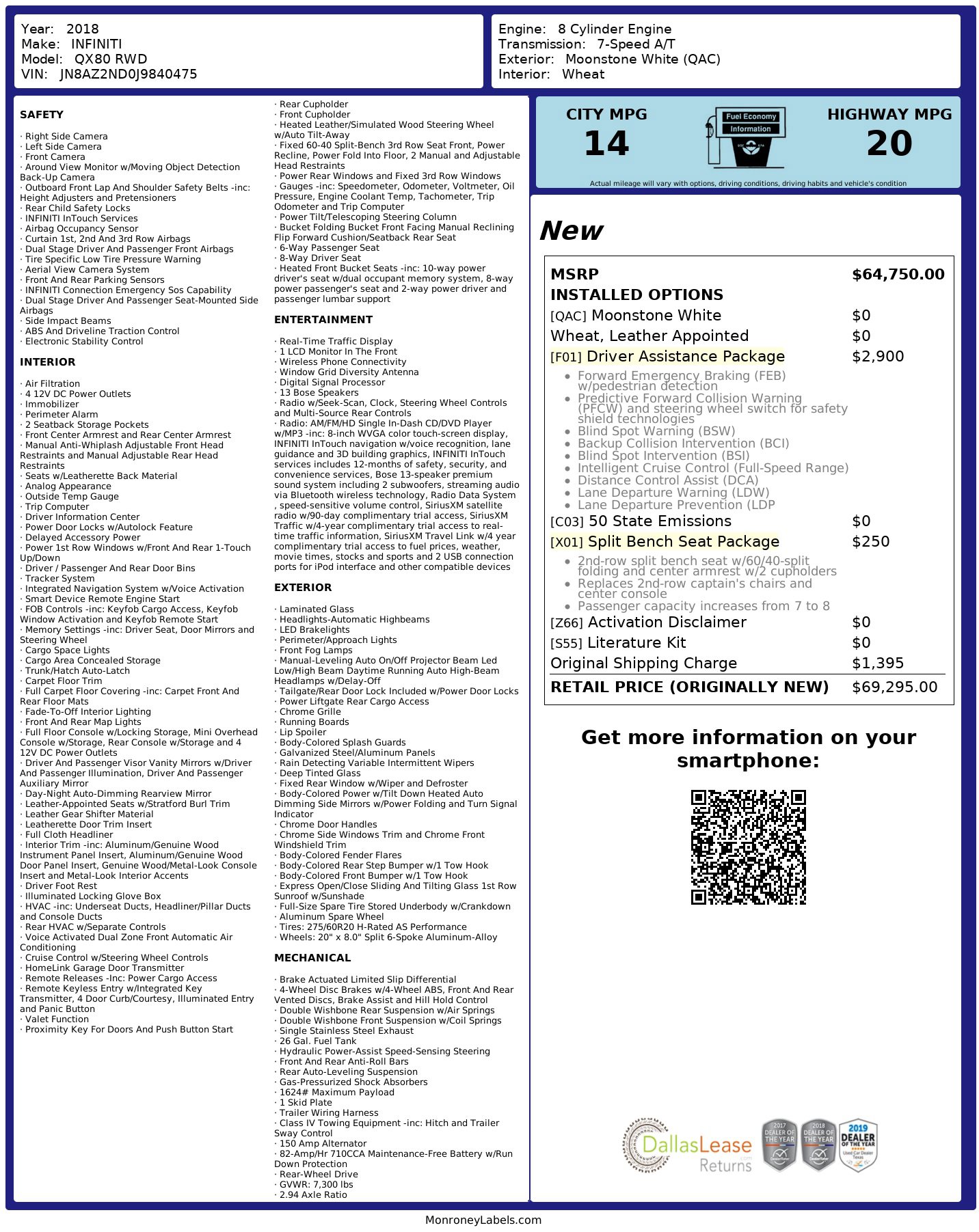 Used 2018 INFINITI QX80 2WD w/ Driver Assistance Package image 3