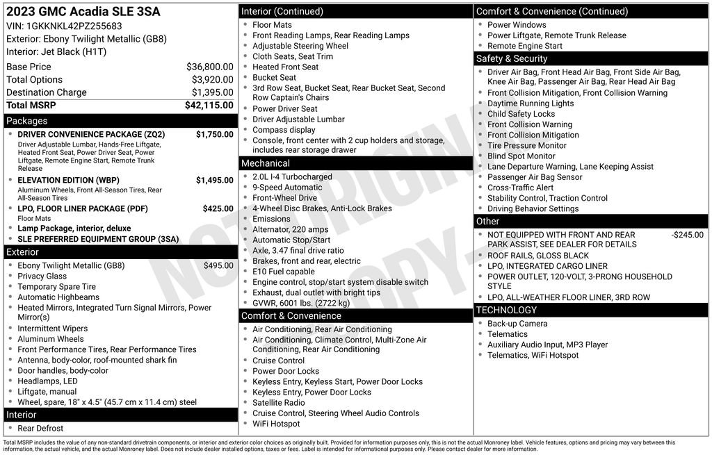 Used 2023 GMC Acadia SLE w/ Driver Convenience Package image 11