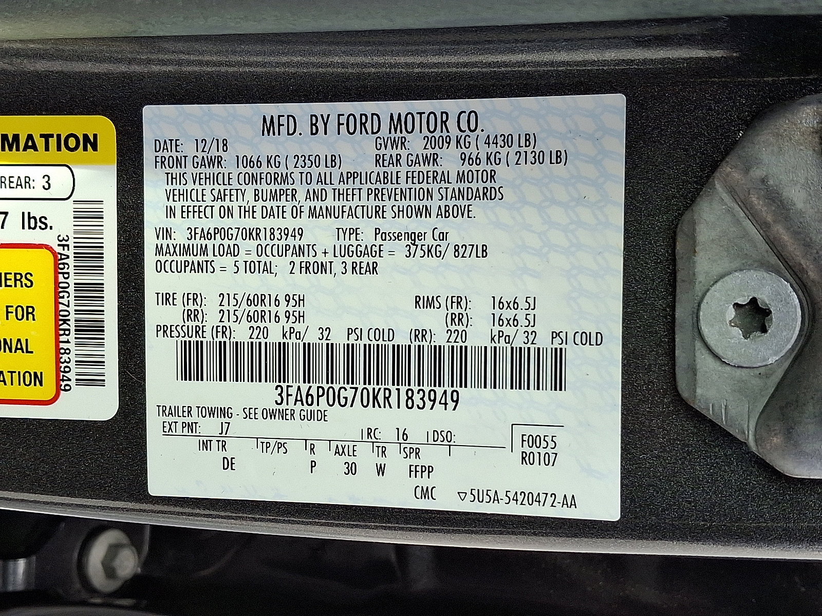 Used 2019 Ford Fusion S image 27