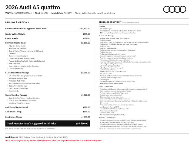New 2026 Audi A5 2.0T Premium Plus AWD/4WD image 16