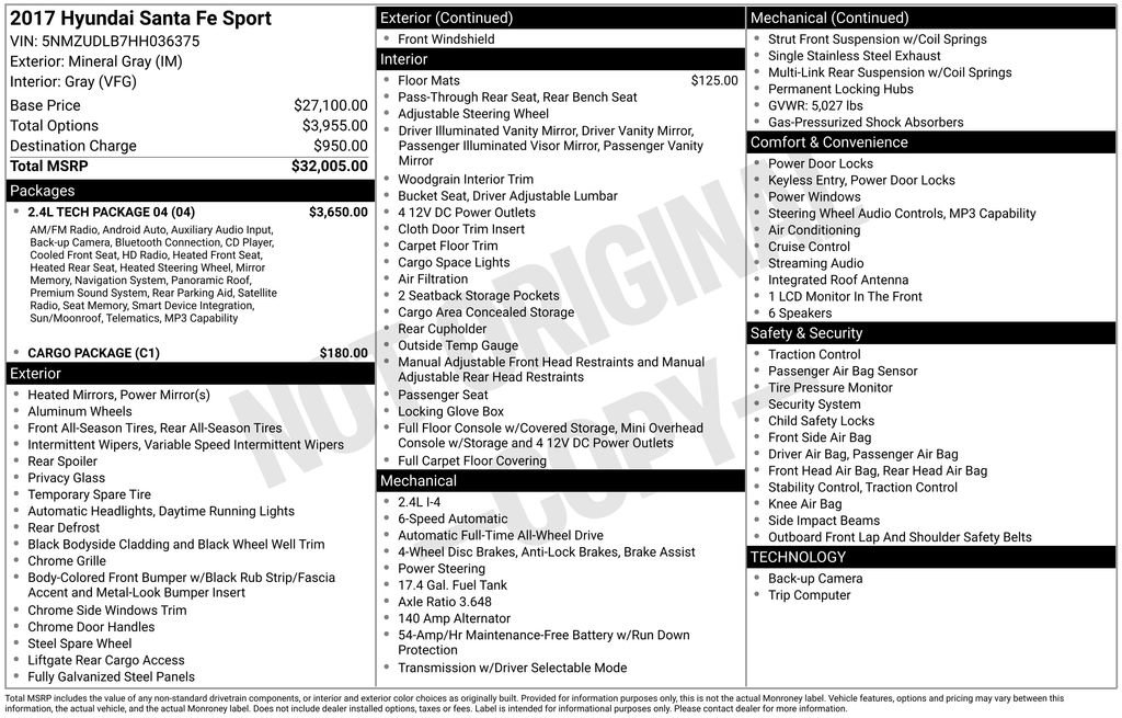 Used 2017 Hyundai Santa Fe Sport w/ 2.4L Tech Package 04 image 10