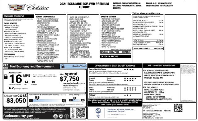 Used 2021 Cadillac Escalade ESV Premium Luxury AWD/4WD image 4