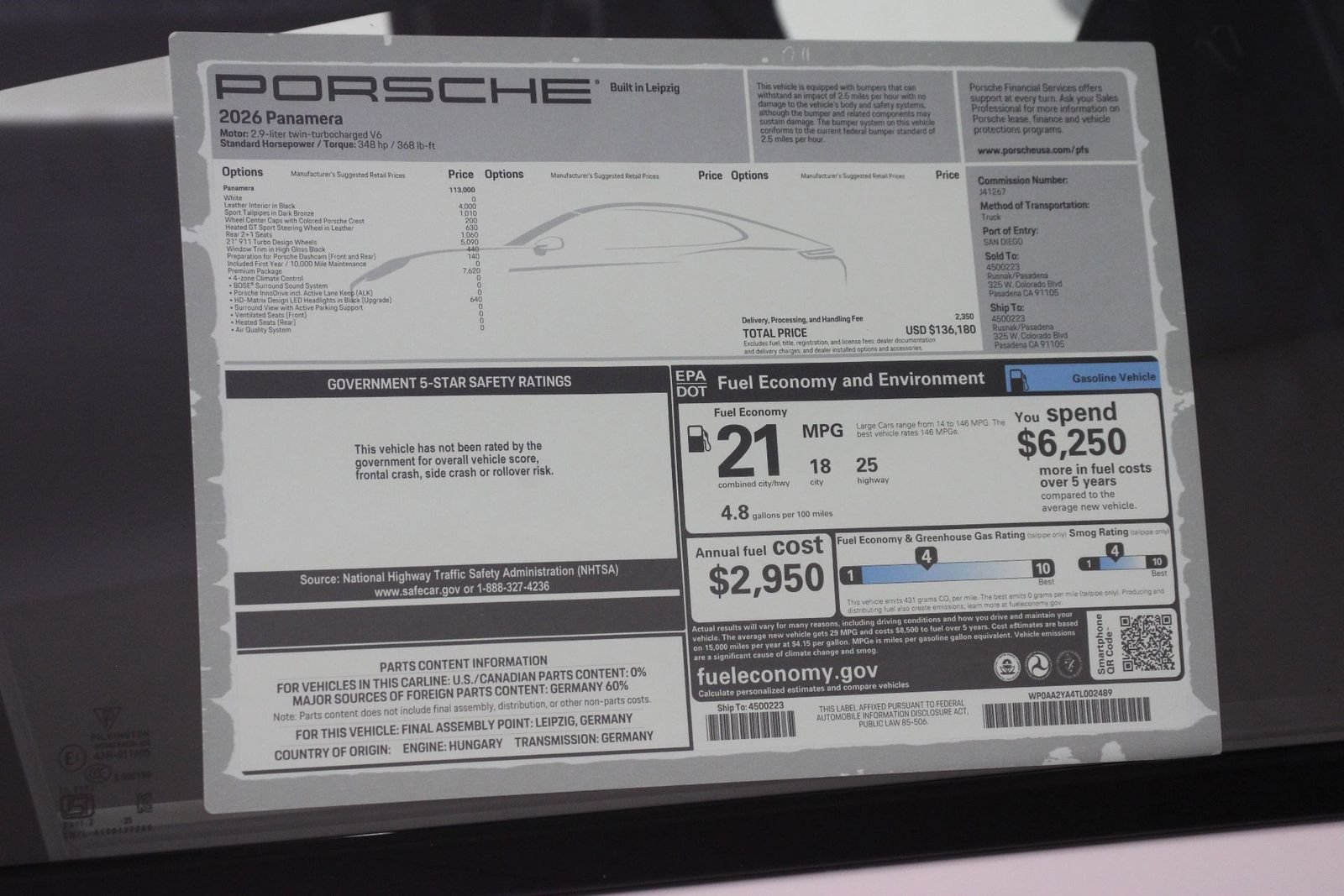New 2026 Porsche Panamera RWD image 25
