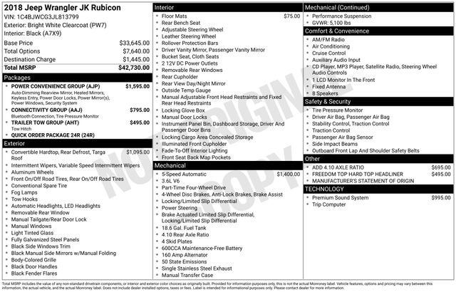 Used 2018 Jeep Wrangler Rubicon w/ Power Convenience Group image 30