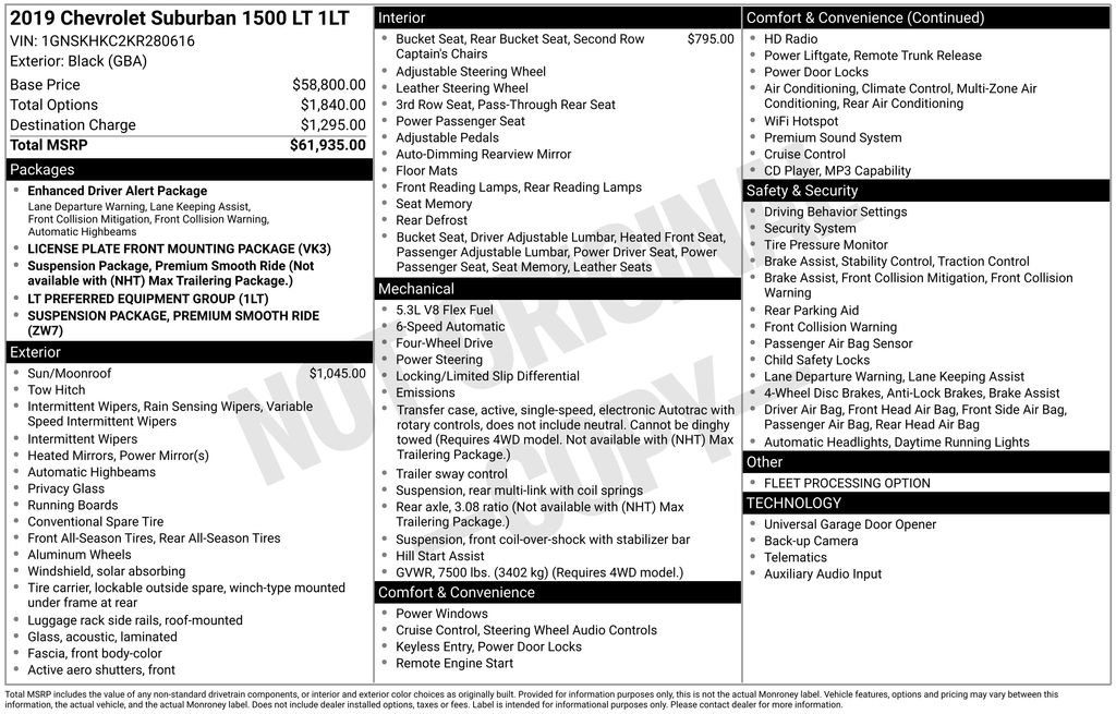 Used 2019 Chevrolet Suburban LT AWD/4WD image 10