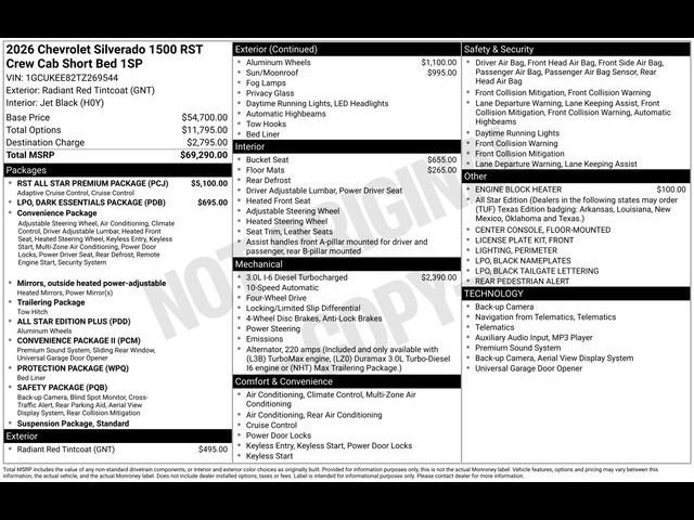 New 2026 Chevrolet Silverado 1500 RST w/ RST All Star Premium Package image 22