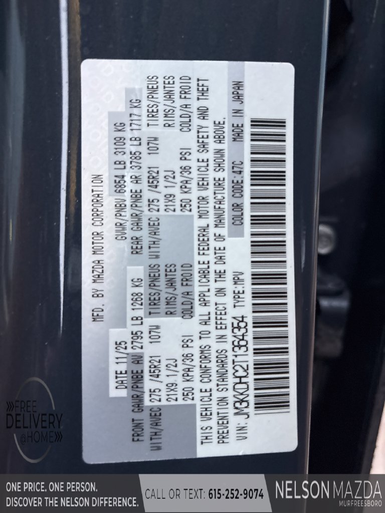 Certified 2026 MAZDA CX-90 3.3 Turbo S w/ Premium Package AWD/4WD image 31