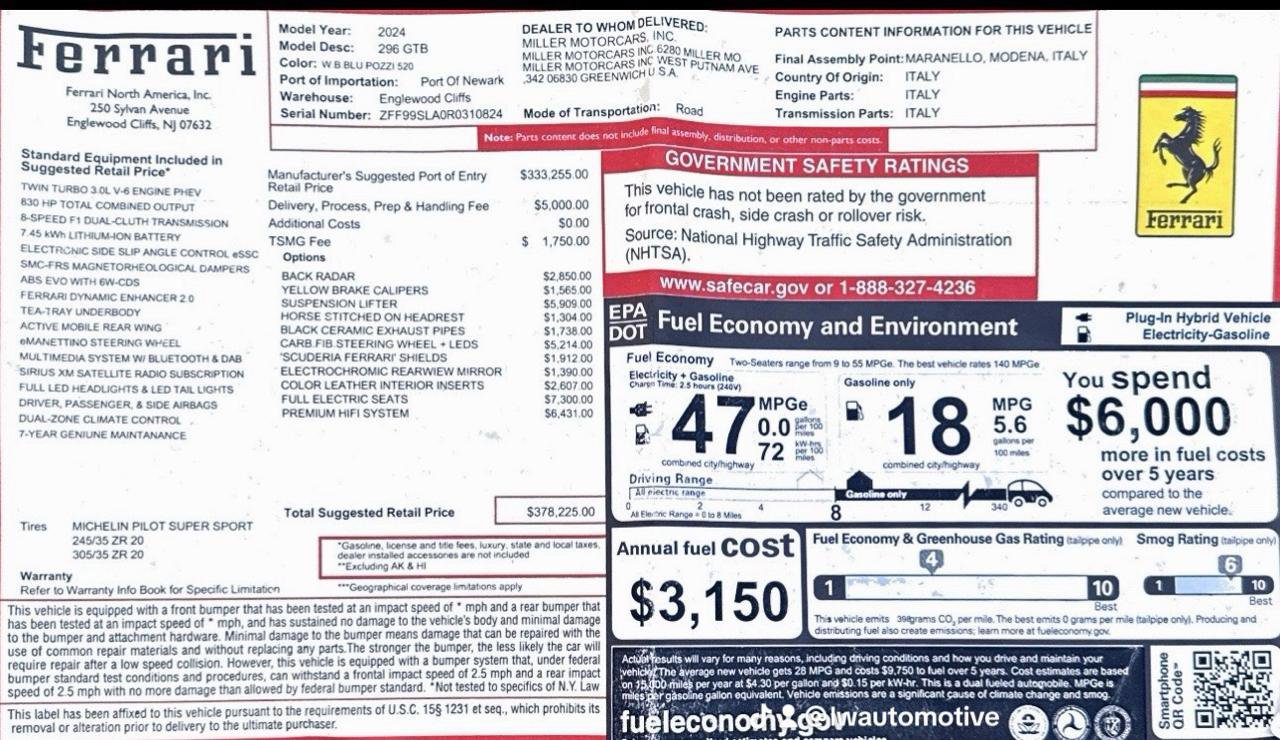 Used 2024 Ferrari 296 GTB image 99