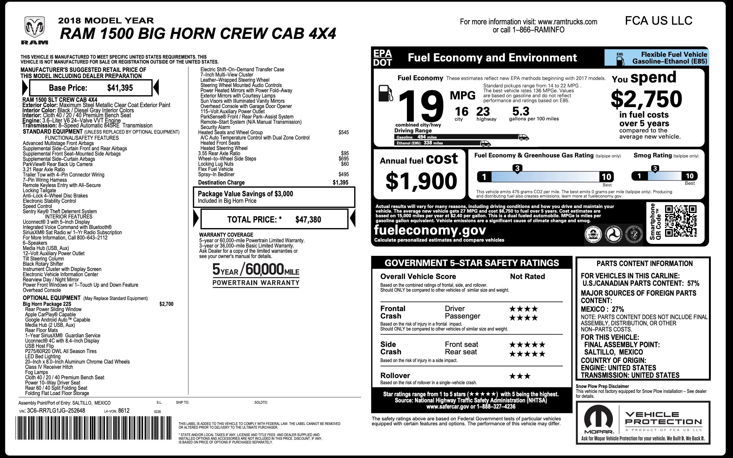 Used 2018 RAM 1500 Big Horn AWD/4WD image 3
