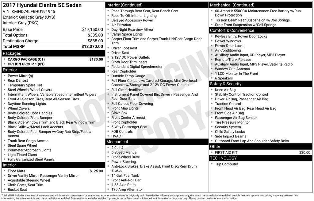 Used 2017 Hyundai Elantra SE w/ Cargo Package image 17