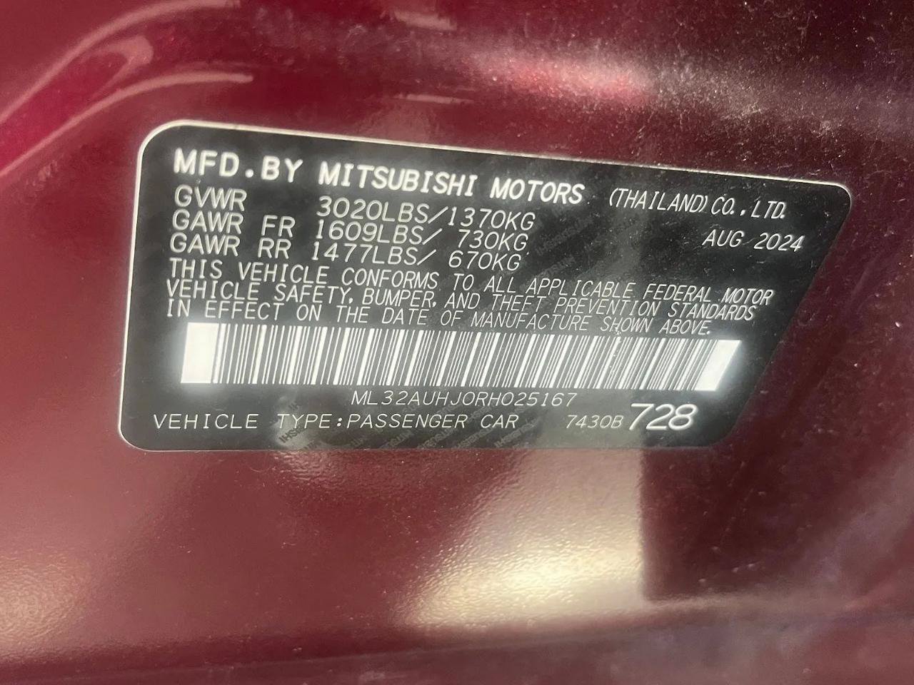 Used 2024 Mitsubishi Mirage ES FWD image 23
