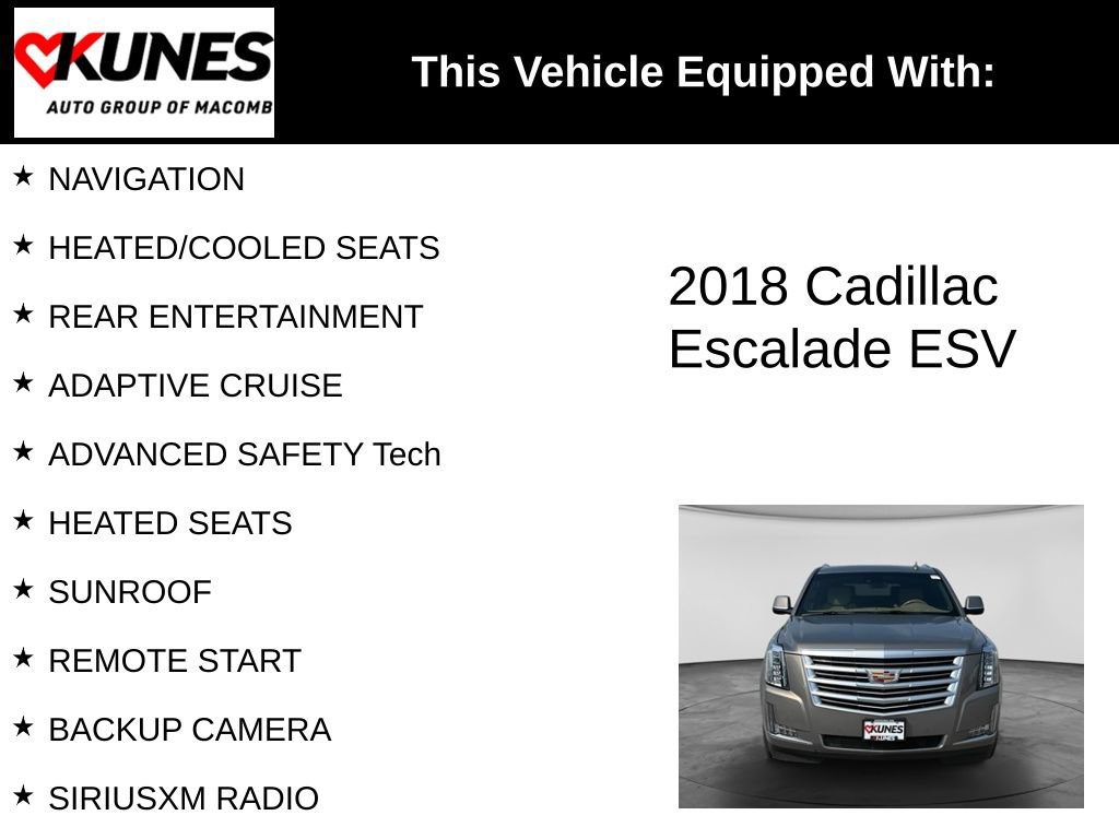 Used 2018 Cadillac Escalade ESV Platinum AWD/4WD image 3