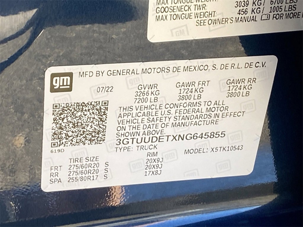 Used 2022 GMC Sierra 1500 SLT w/ SLT Premium Plus Package image 33