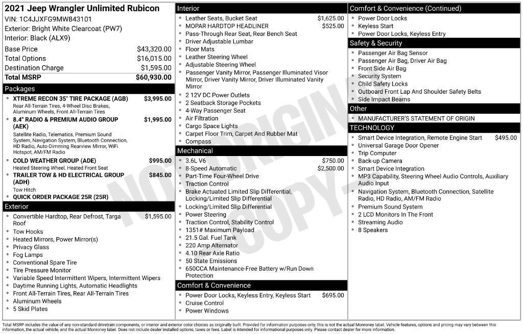 Used 2021 Jeep Wrangler Unlimited Rubicon w/ Xtreme Recon 35" Tire Package AWD/4WD image 3