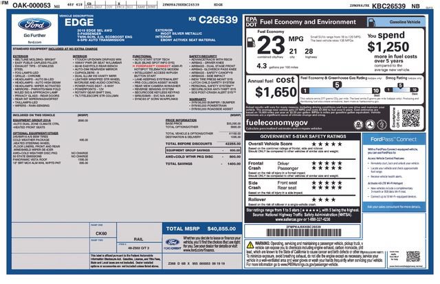 Used 2019 Ford Edge SEL w/ Equipment Group 201A AWD/4WD image 41