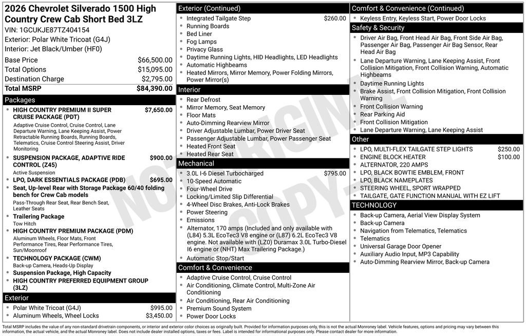 New 2026 Chevrolet Silverado 1500 High Country AWD/4WD image 11