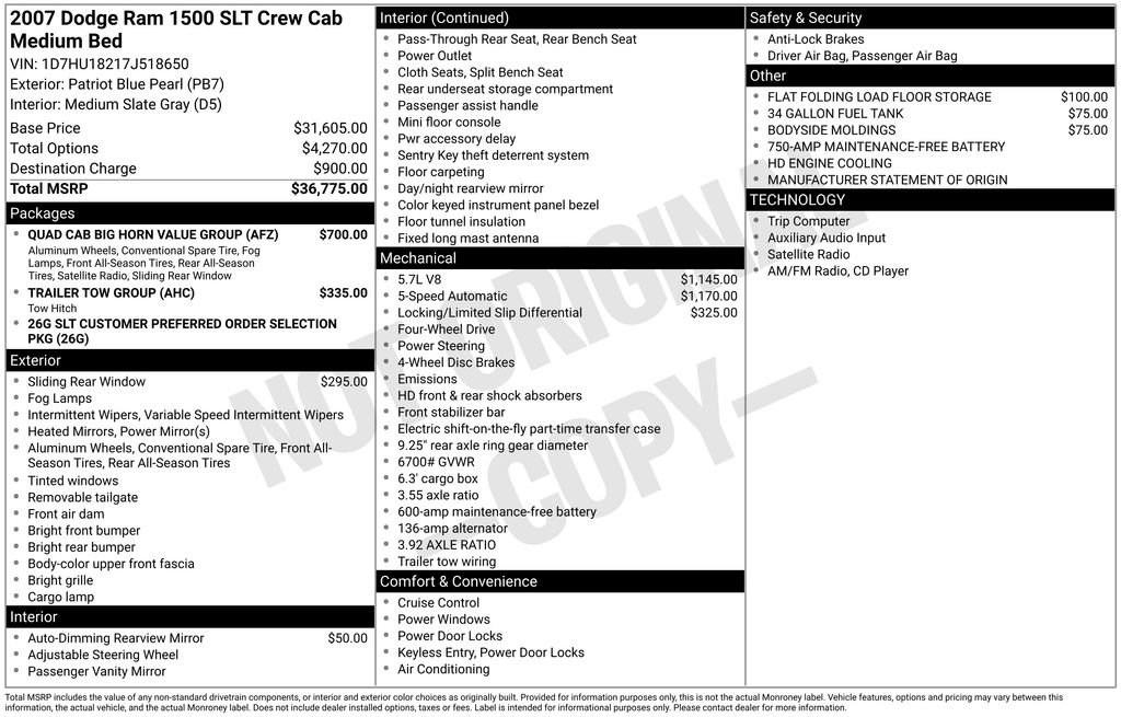 Used 2007 Dodge Ram 1500 Truck SLT w/ Quad Cab Big Horn Value Group image 13
