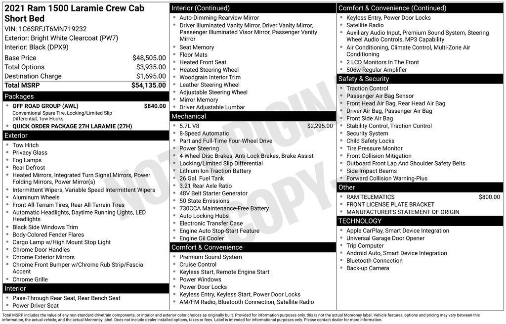 Used 2021 RAM 1500 Laramie w/ Off Road Group image 7